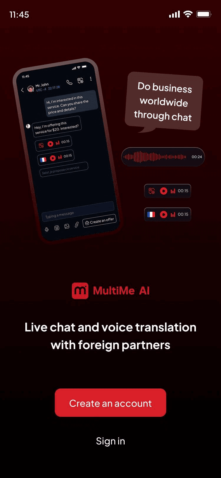 MultiMe AI onboarding screen 1